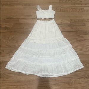 Heartloom White Tiered Maxi Skirt & Tank Set